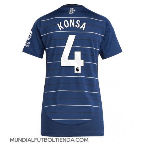 Camiseta Aston Villa Ezri Konsa #4 Tercera Equipación Replica 2024-25 para mujer mangas cortas